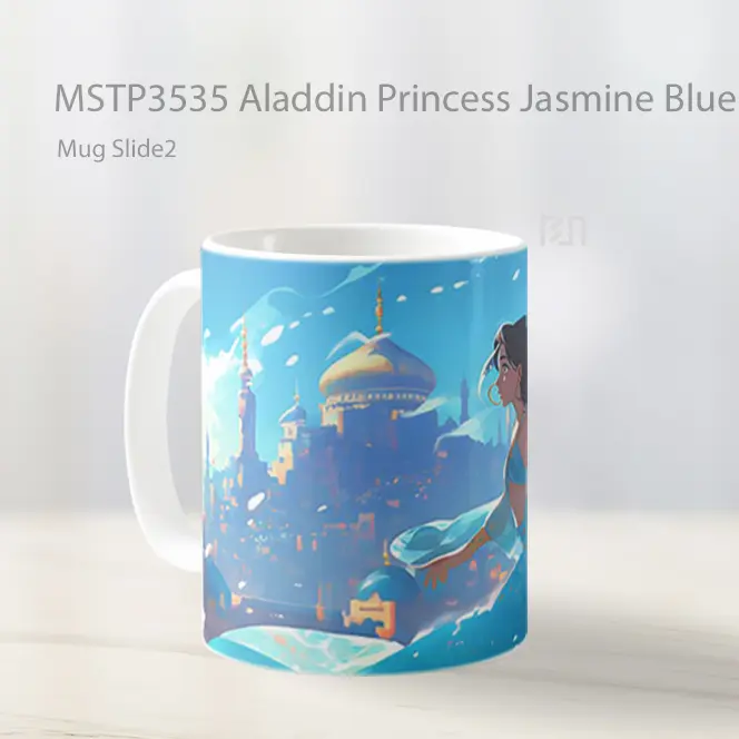 Aladdin Princess Jasmine Blue Mug Gelas Keramik MSTP3535 - All-side / Desain