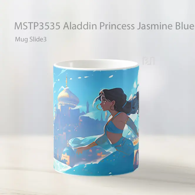 Aladdin Princess Jasmine Blue Mug Gelas Keramik MSTP3535 - All-side / Desain
