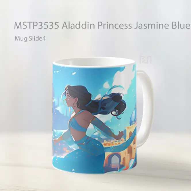 Aladdin Princess Jasmine Blue Mug Gelas Keramik MSTP3535