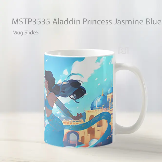 Aladdin Princess Jasmine Blue Mug Gelas Keramik MSTP3535 - All-side / Desain