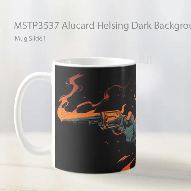 Alucard Helsing Dark Background Mug Gelas Keramik MSTP3537 - All-side / Desain