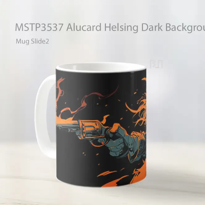 Alucard Helsing Dark Background Mug Gelas Keramik MSTP3537 - All-side / Desain