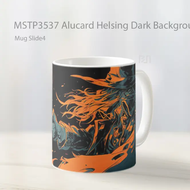 Alucard Helsing Dark Background Mug Gelas Keramik MSTP3537