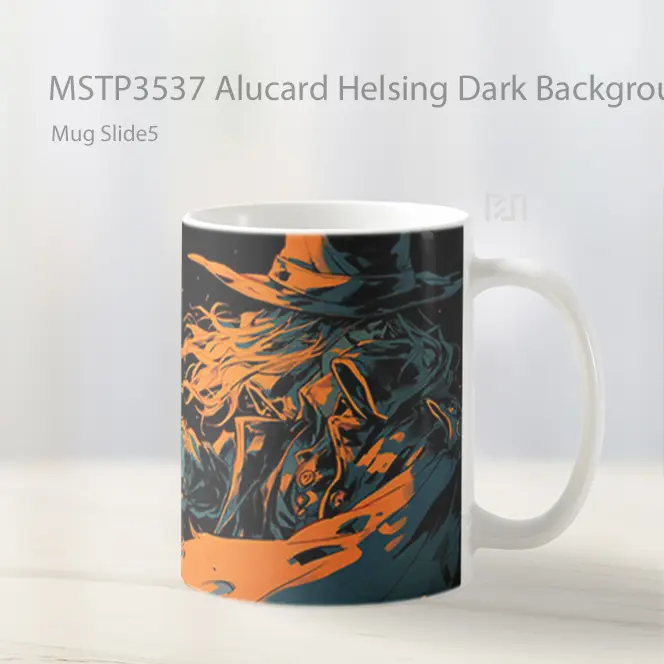 Alucard Helsing Dark Background Mug Gelas Keramik MSTP3537 - All-side / Desain
