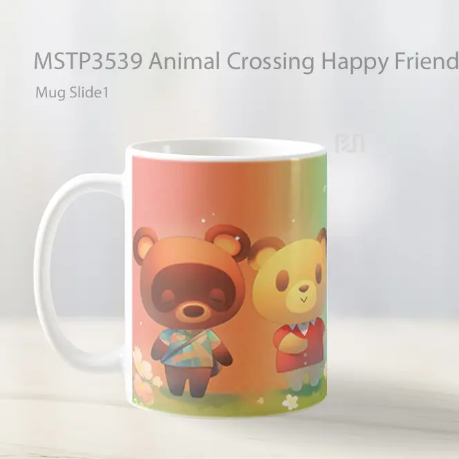 Animal Crossing Happy Friends Mug Gelas Keramik MSTP3539 - All-side / Desain
