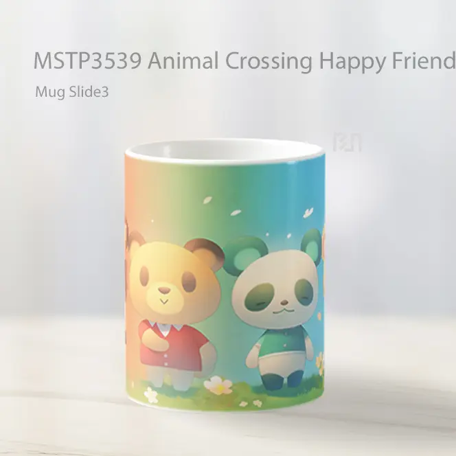 Animal Crossing Happy Friends Mug Gelas Keramik MSTP3539 - All-side / Desain
