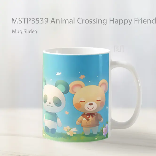 Animal Crossing Happy Friends Mug Gelas Keramik MSTP3539 - All-side / Desain