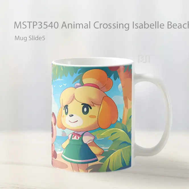 Animal Crossing Isabelle Beach Day Mug Gelas Keramik MSTP3540 - All-side / Desain