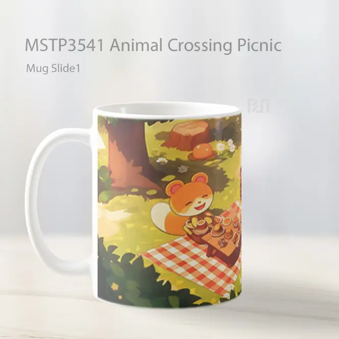Animal Crossing Picnic Mug Gelas Keramik MSTP3541 - All-side / Desain