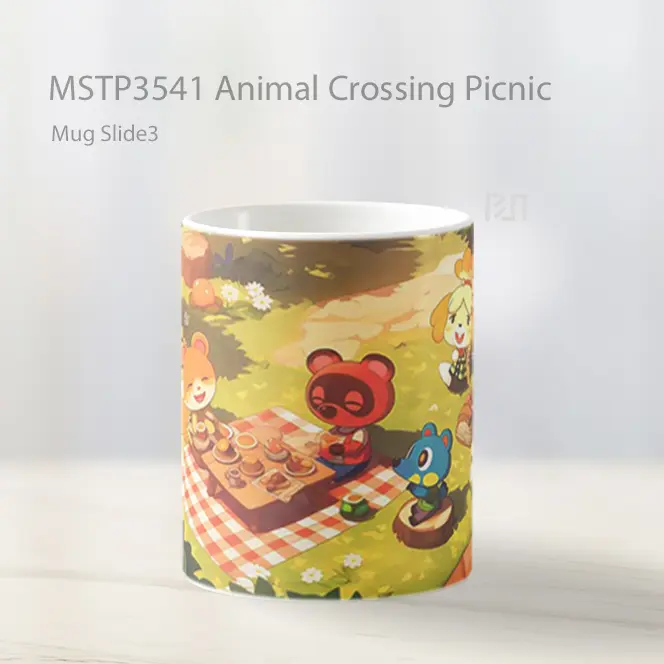 Animal Crossing Picnic Mug Gelas Keramik MSTP3541 - All-side / Desain