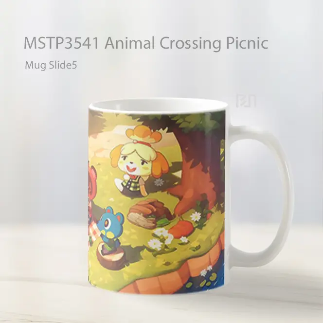 Animal Crossing Picnic Mug Gelas Keramik MSTP3541 - All-side / Desain