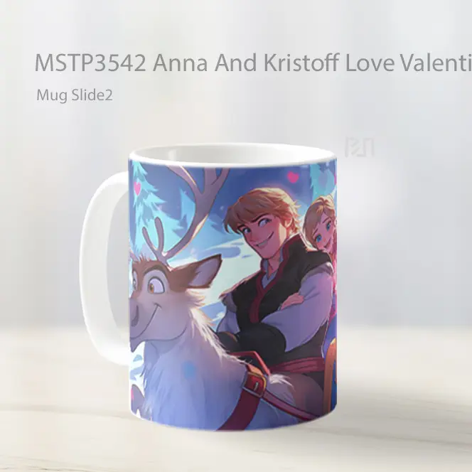 Anna And Kristoff Love Valentines Mug Gelas Keramik MSTP3542 - All-side / Desain