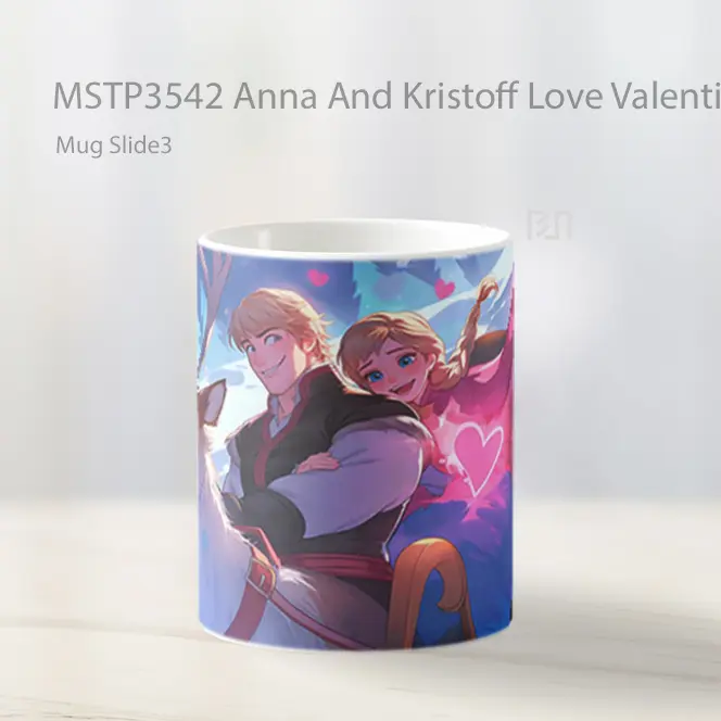 Anna And Kristoff Love Valentines Mug Gelas Keramik MSTP3542 - All-side / Desain