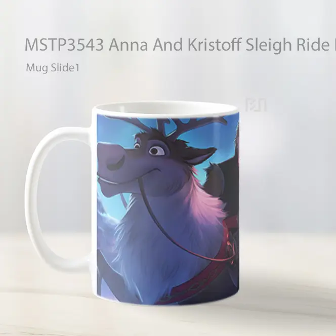 Anna And Kristoff Sleigh Ride Romantic Scene Valentines Mug Gelas Keramik MSTP3543 - All-side / Desain
