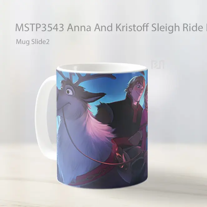 Anna And Kristoff Sleigh Ride Romantic Scene Valentines Mug Gelas Keramik MSTP3543 - All-side / Desain