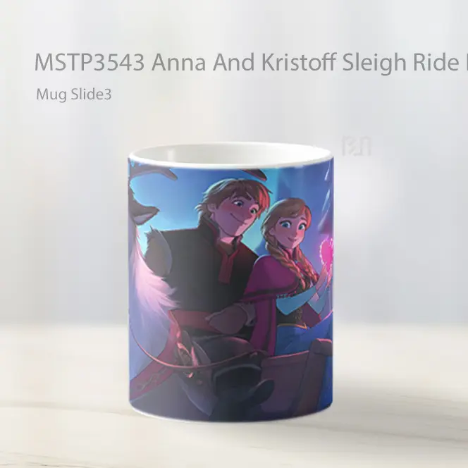 Anna And Kristoff Sleigh Ride Romantic Scene Valentines Mug Gelas Keramik MSTP3543 - All-side / Desain