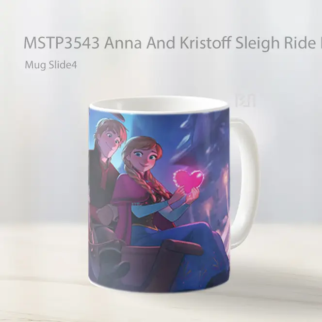 Anna And Kristoff Sleigh Ride Romantic Scene Valentines Mug Gelas Keramik MSTP3543