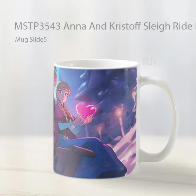 Anna And Kristoff Sleigh Ride Romantic Scene Valentines Mug Gelas Keramik MSTP3543 - All-side / Desain