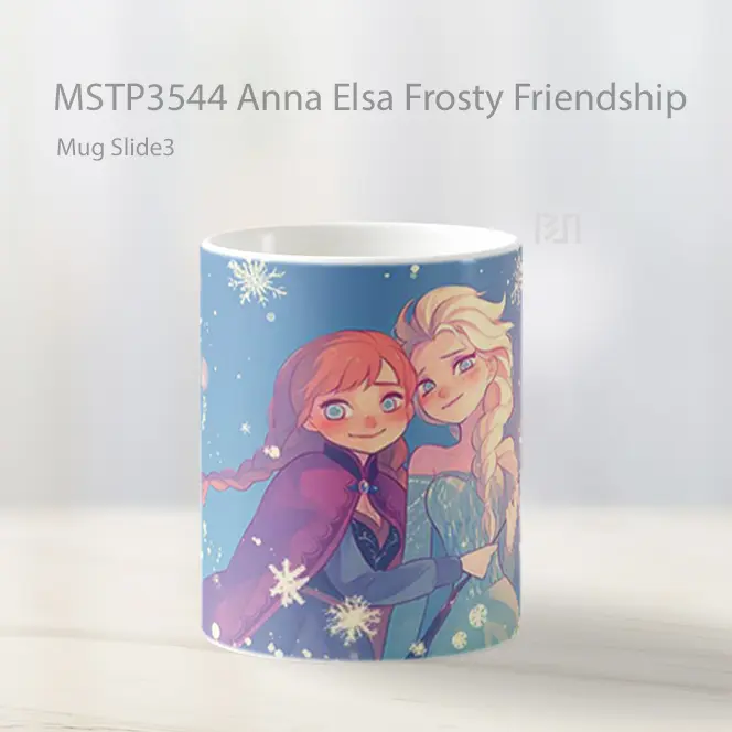 Anna Elsa Frosty Friendship Mug Gelas Keramik MSTP3544 - All-side / Desain