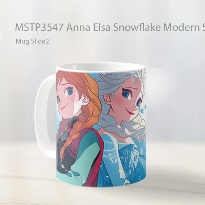 Anna Elsa Snowflake Modern Style Mug Gelas Keramik MSTP3547 - All-side / Desain