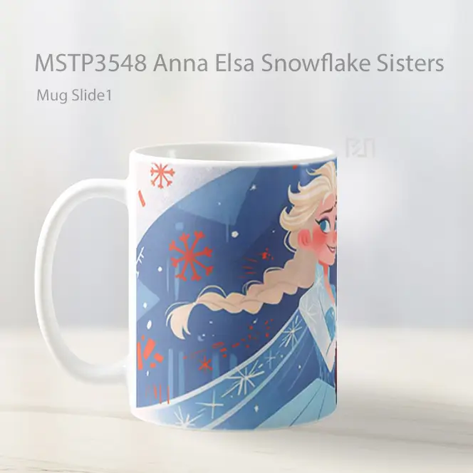Anna Elsa Snowflake Sisters Mug Gelas Keramik MSTP3548 - All-side / Desain