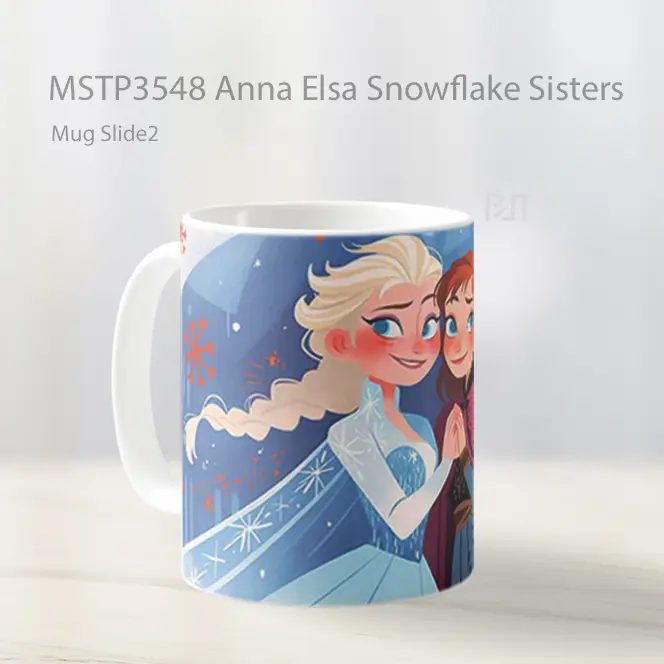 Anna Elsa Snowflake Sisters Mug Gelas Keramik MSTP3548 - All-side / Desain