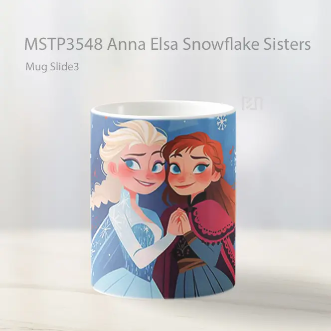 Anna Elsa Snowflake Sisters Mug Gelas Keramik MSTP3548 - All-side / Desain