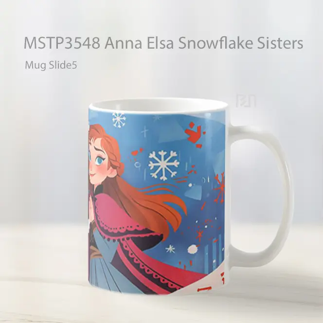 Anna Elsa Snowflake Sisters Mug Gelas Keramik MSTP3548 - All-side / Desain