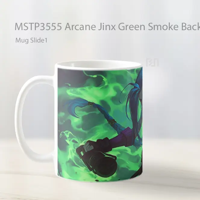 Arcane Jinx Green Smoke Background Mug Gelas Keramik MSTP3555 - All-side / Desain