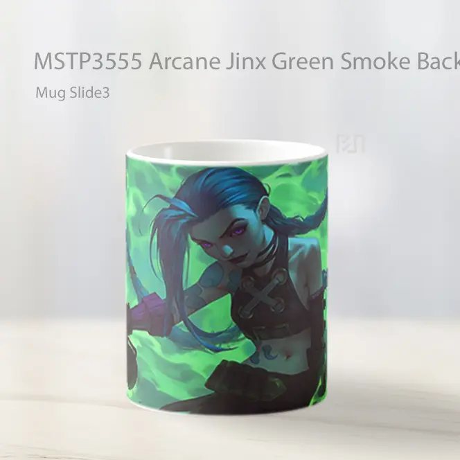 Arcane Jinx Green Smoke Background Mug Gelas Keramik MSTP3555 - All-side / Desain