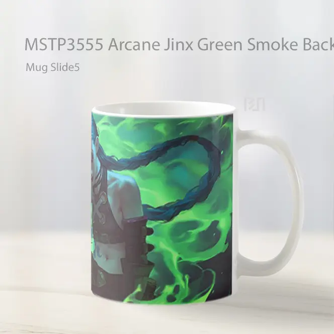Arcane Jinx Green Smoke Background Mug Gelas Keramik MSTP3555 - All-side / Desain