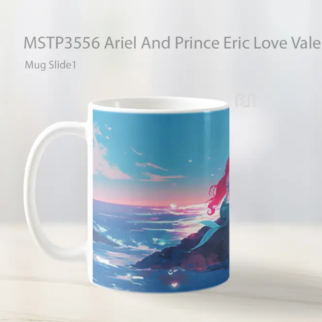 Ariel And Prince Eric Love Valentines Mug Gelas Keramik MSTP3556 - All-side / Desain