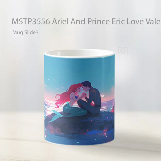 Ariel And Prince Eric Love Valentines Mug Gelas Keramik MSTP3556 - All-side / Desain