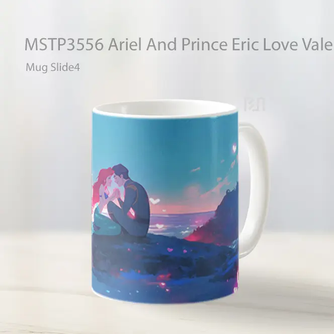 Ariel And Prince Eric Love Valentines Mug Gelas Keramik MSTP3556