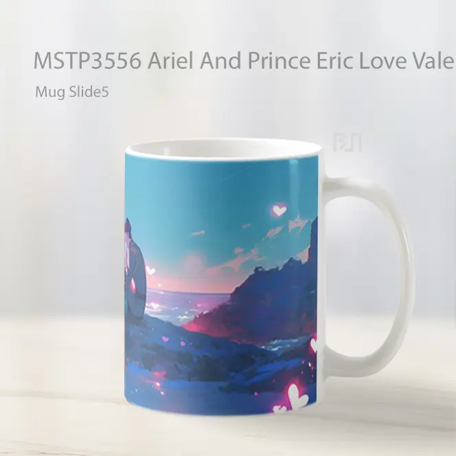Ariel And Prince Eric Love Valentines Mug Gelas Keramik MSTP3556 - All-side / Desain