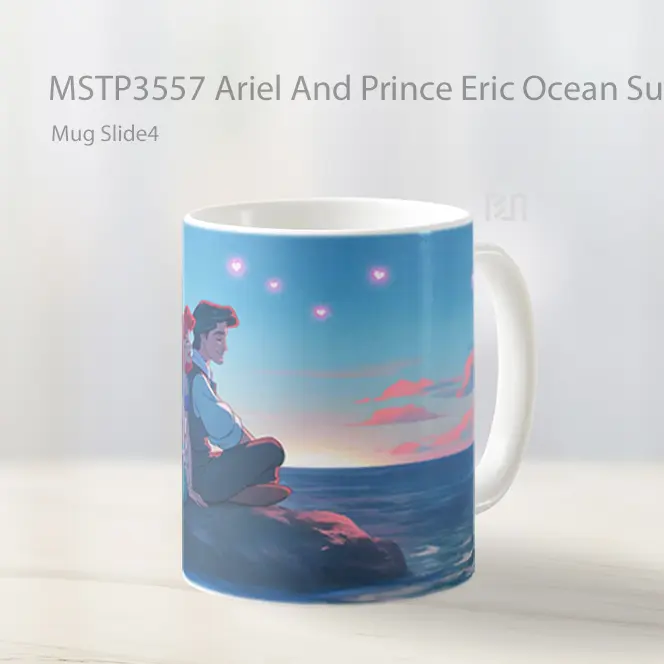 Ariel And Prince Eric Ocean Sunset Valentines Mug Gelas Keramik MSTP3557