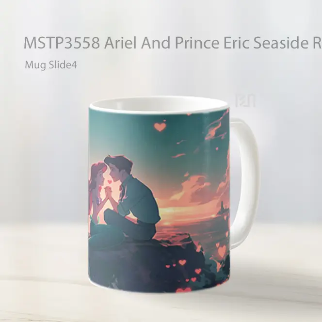Ariel And Prince Eric Seaside Romance Valentines Mug Gelas Keramik MSTP3558