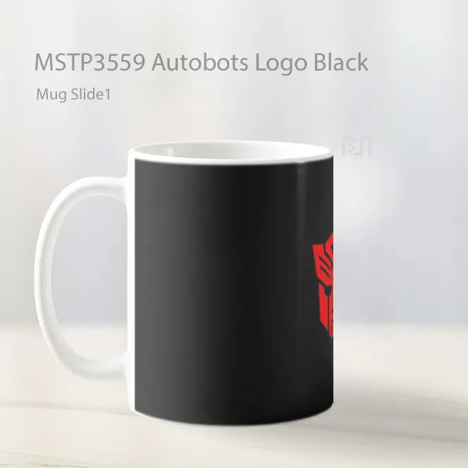 Autobots Logo Black Mug Gelas Keramik MSTP3559 - All-side / Desain