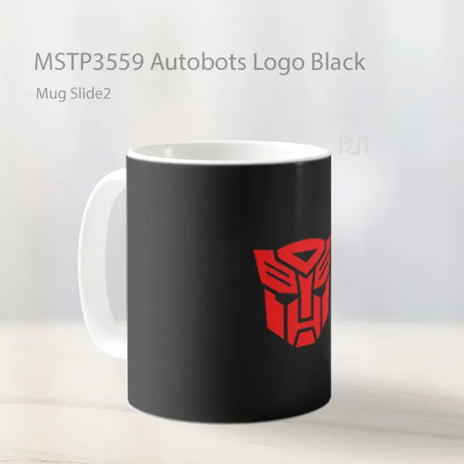 Autobots Logo Black Mug Gelas Keramik MSTP3559 - All-side / Desain