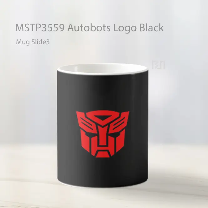Autobots Logo Black Mug Gelas Keramik MSTP3559 - All-side / Desain