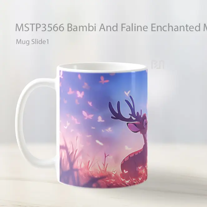 Bambi And Faline Enchanted Meadow Mug Gelas Keramik MSTP3566 - All-side / Desain