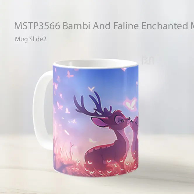 Bambi And Faline Enchanted Meadow Mug Gelas Keramik MSTP3566 - All-side / Desain