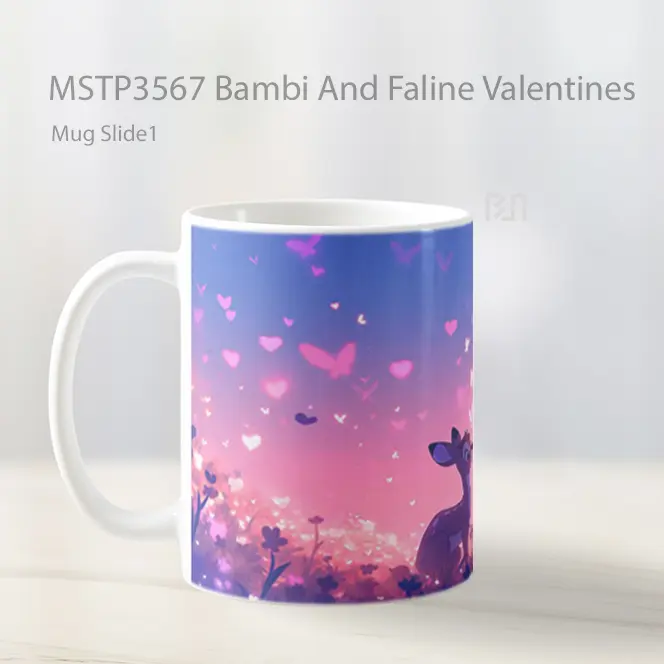 Bambi And Faline Valentines Mug Gelas Keramik MSTP3567 - All-side / Desain
