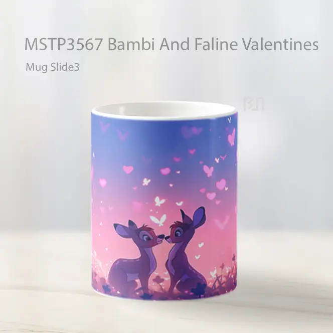 Bambi And Faline Valentines Mug Gelas Keramik MSTP3567 - All-side / Desain