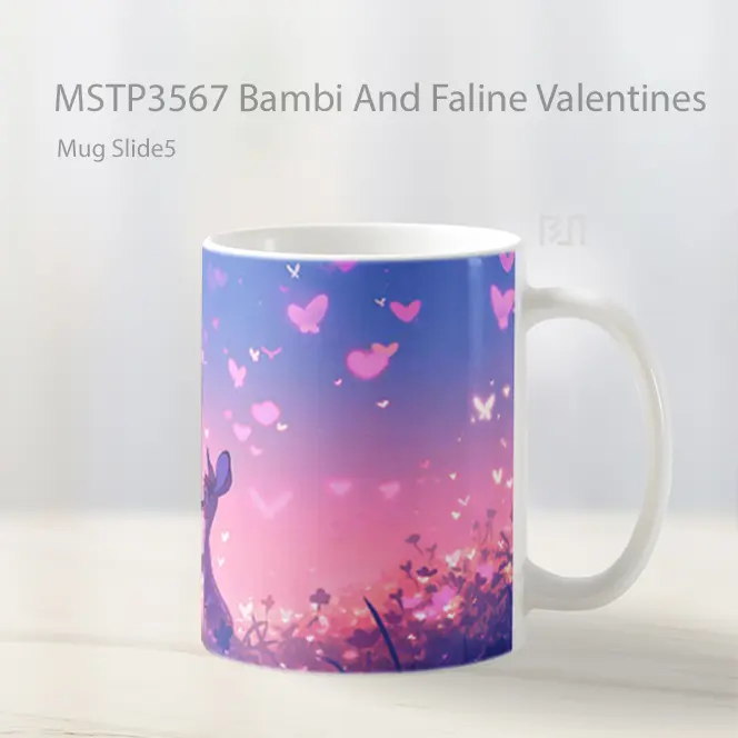 Bambi And Faline Valentines Mug Gelas Keramik MSTP3567 - All-side / Desain