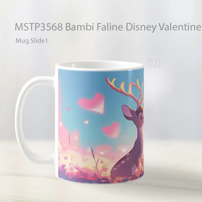 Bambi Faline Disney Valentines Day Mug Gelas Keramik MSTP3568 - All-side / Desain