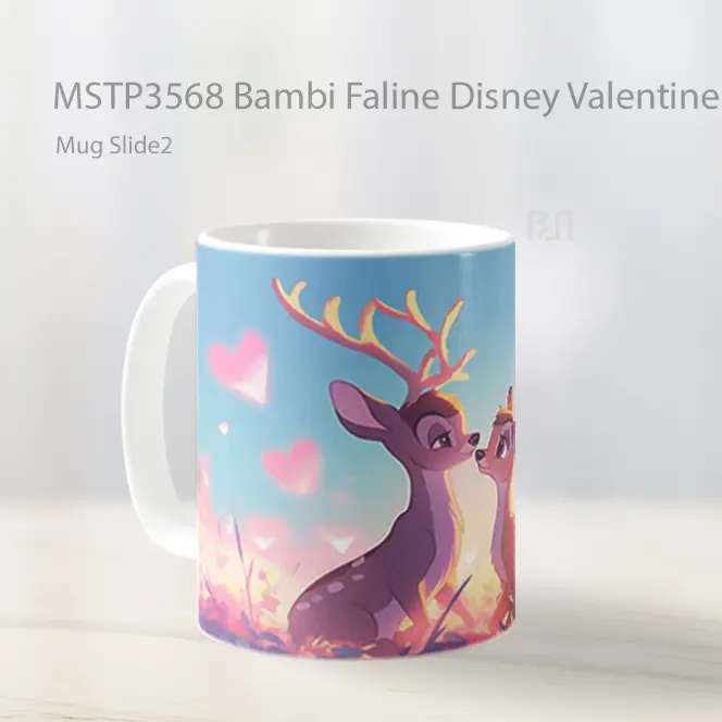 Bambi Faline Disney Valentines Day Mug Gelas Keramik MSTP3568 - All-side / Desain