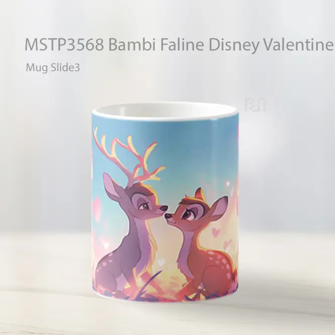 Bambi Faline Disney Valentines Day Mug Gelas Keramik MSTP3568 - All-side / Desain