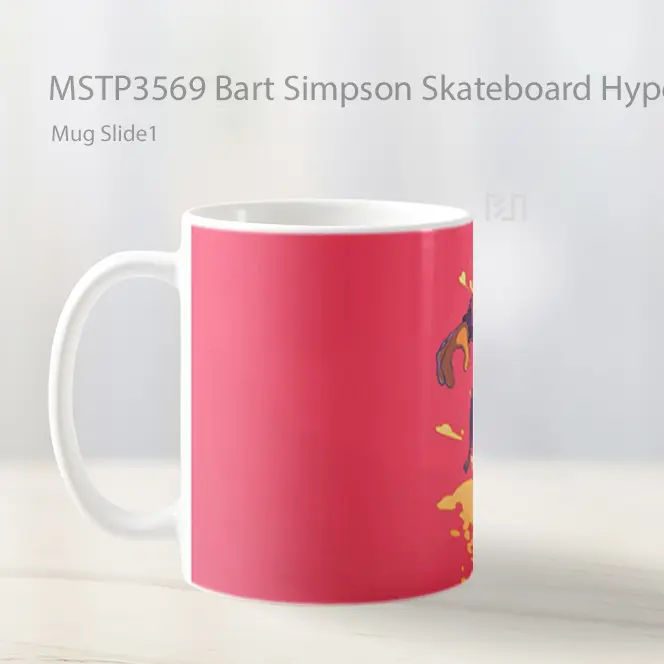 Bart Simpson Skateboard Hype Art Mug Gelas Keramik MSTP3569 - All-side / Desain