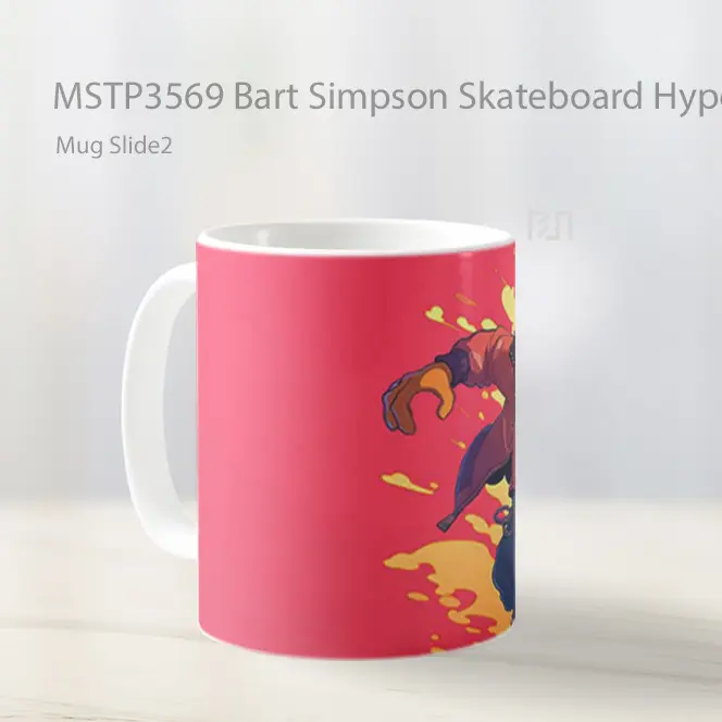 Bart Simpson Skateboard Hype Art Mug Gelas Keramik MSTP3569 - All-side / Desain